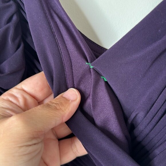 Dressbarn Collection Women Purple Sequin Flowy Cocktail Party Dress Plus Size 16 - Picture 5 of 16